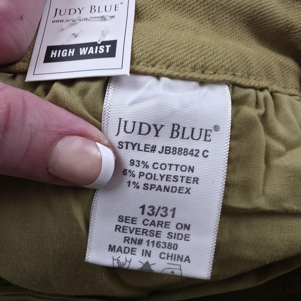 Judy Blue Pants Womens 13/31 Matcha Green High Waist Cargo‎ Straight Leg Stretch - Picture 9 of 13